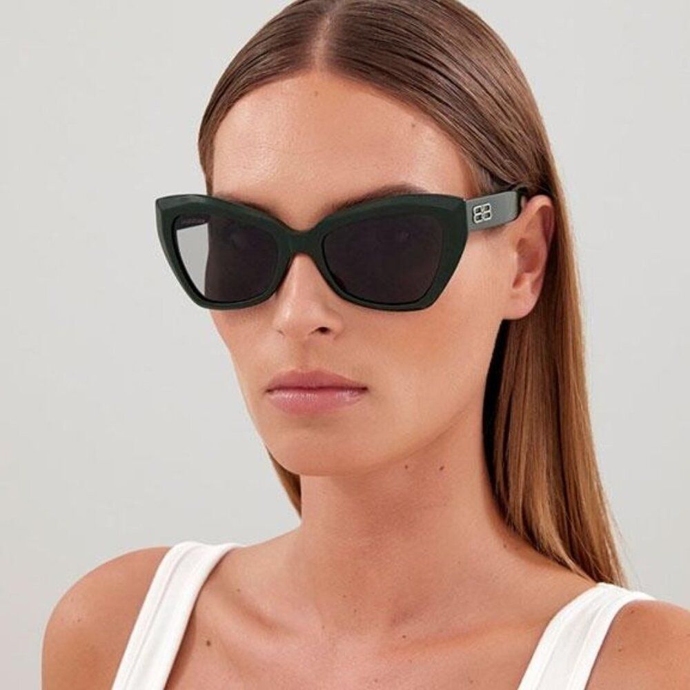 SALE! NEW Balenciaga BB0271S 004 Green Cat Eye Women Sunglasses
